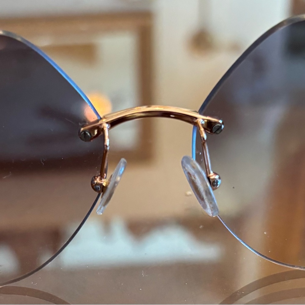 Tiffaney and Co Gold and Blue Women's Sunglasses